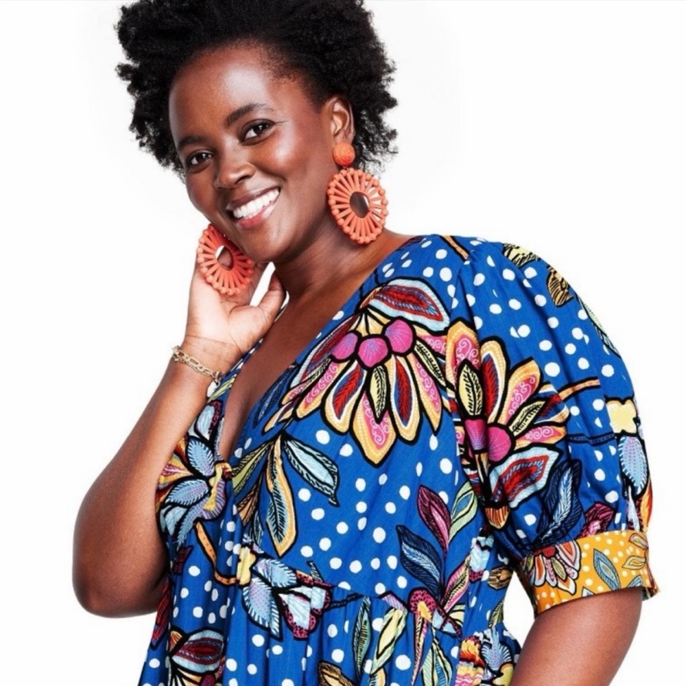 NWT Tabitha Brown For Target Bright Blue Floral Dress - Picture 6 of 15